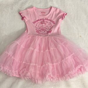 Strawberry Shortcake Pink Tulle Casual Dress for Kids